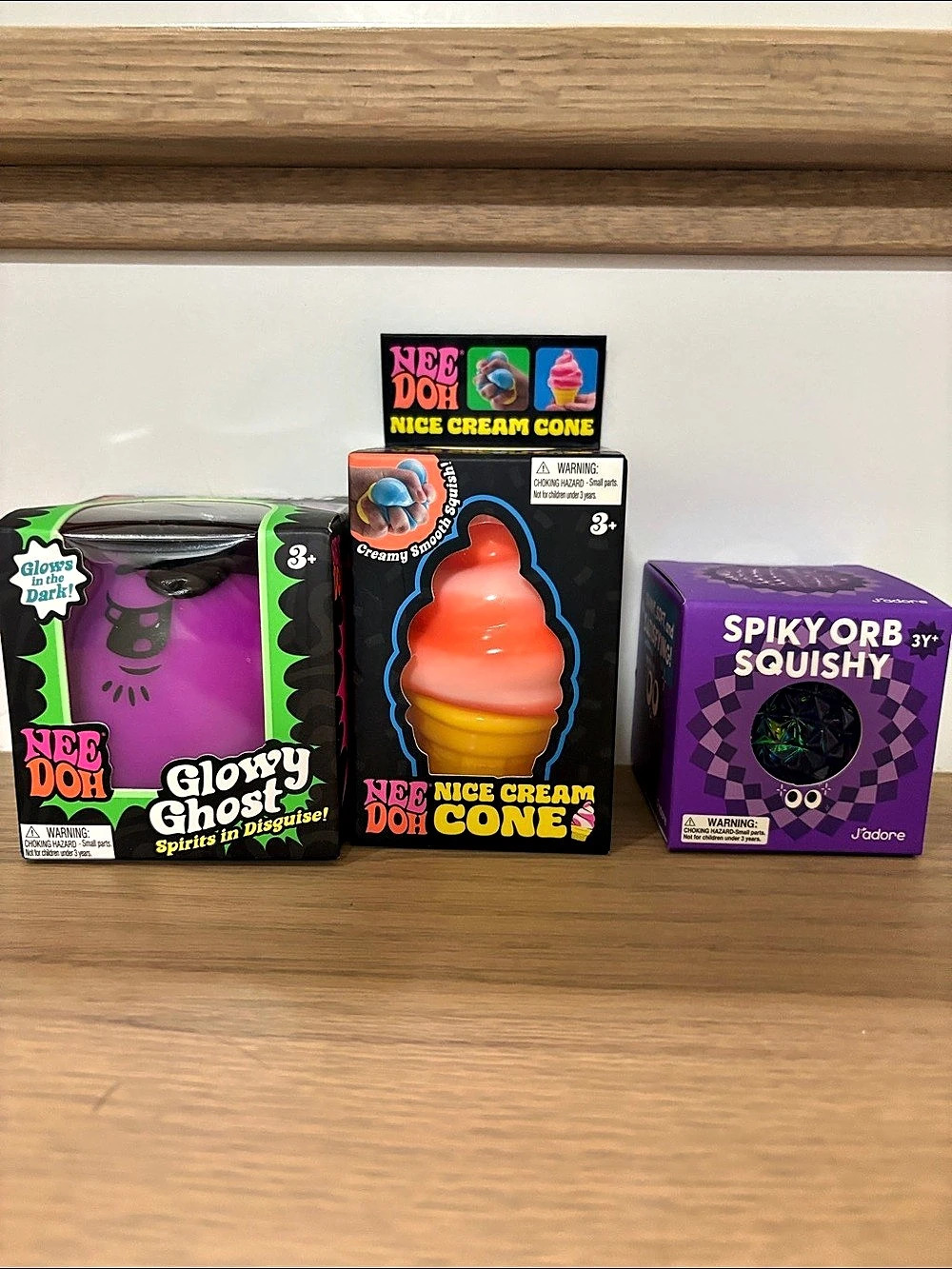 NeeDoh toy assortment . Glowy Ghost Spirits in Disguise! Needoh Nice cream cone,